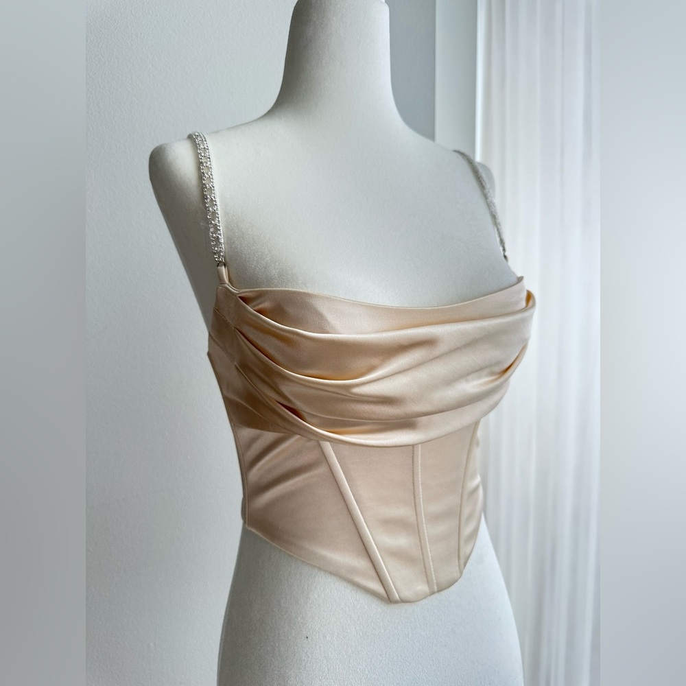 NWT Oh Polly bustier corset top with crystal straps